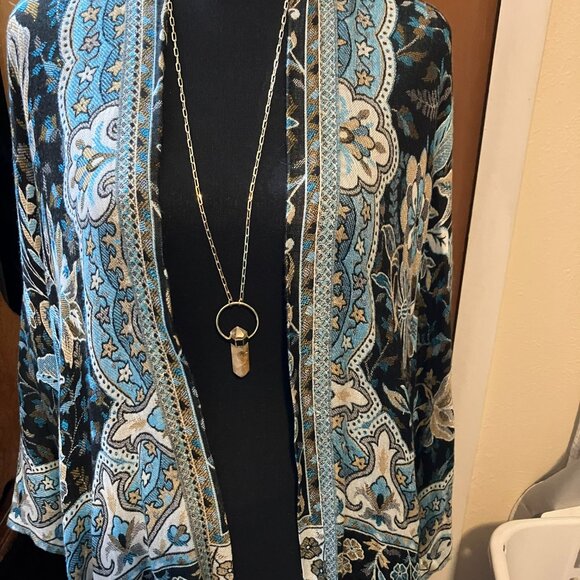 Citrine Point 18K Yellow Gold Over Brass Slide Pendant With 28.5"Chain. - Picture 7 of 7